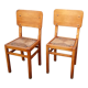 Pair of straw-seated chairs from the 1950s