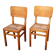 Pair of straw-seated chairs from the 1950s