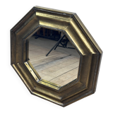Vintage 1960s octagonal brass and pewter mirror