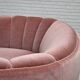 1970s, Danish 2-seater curved sofa, original salmon pink furniture velour.