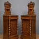 Pair of small side tables or bedside tables from the Napoléon III period, in walnut.