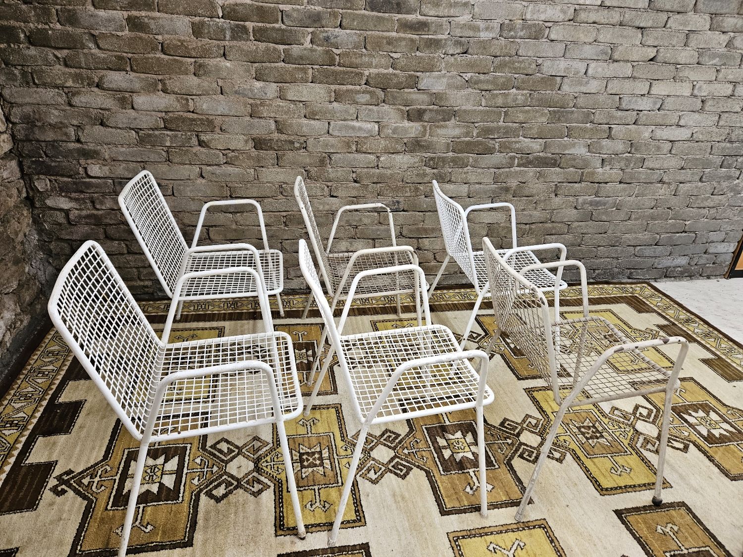 Set of 6 chairs and 1 rocking chair Rio by Emu 1960