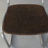 Series of 4 vintage tubular chairs 70