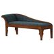 Danish Art Nouveau chaise longue in oak and "Mikey" upholstery by Lisa Larson, 1920s.
