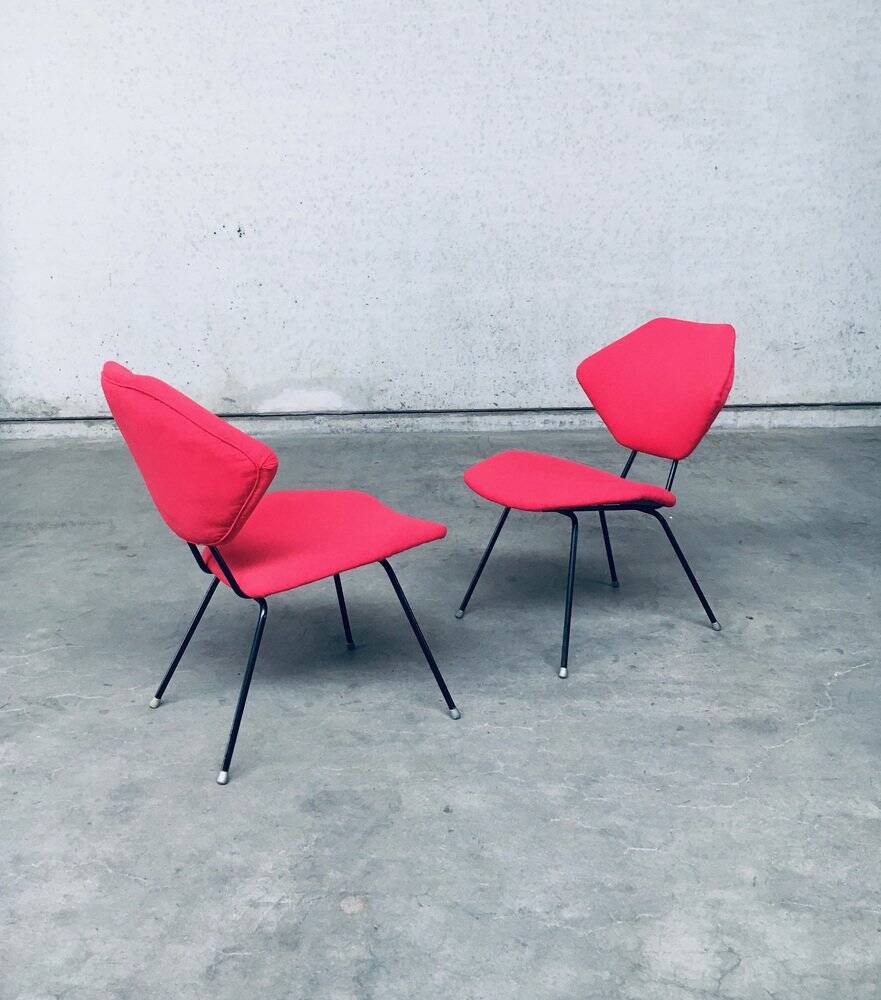 Set of Mid-Century Modern Low Side Chairs, Italy, 1950s