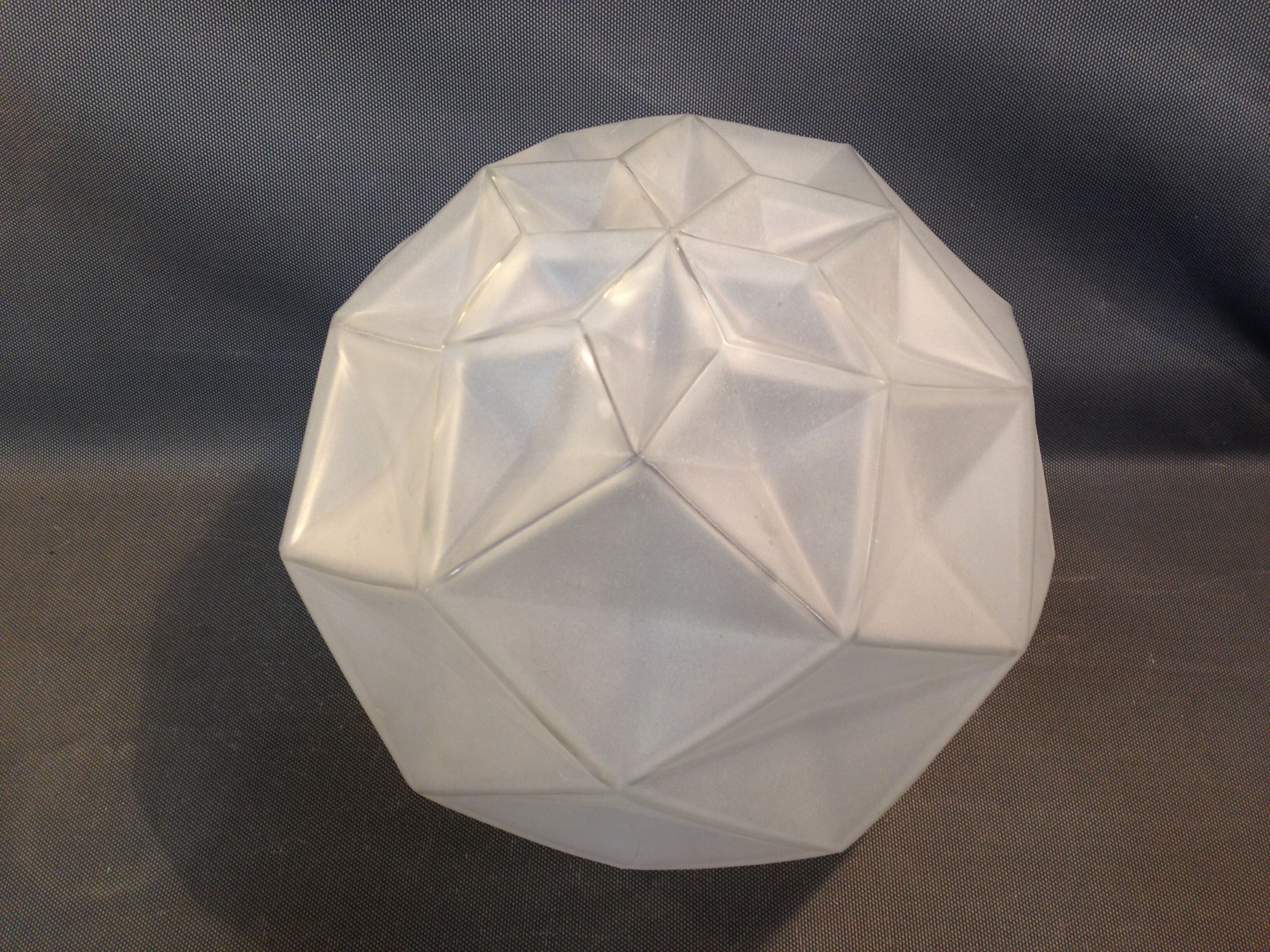 Old art Deco glass ball hanging lamp frosted diameter 28cm