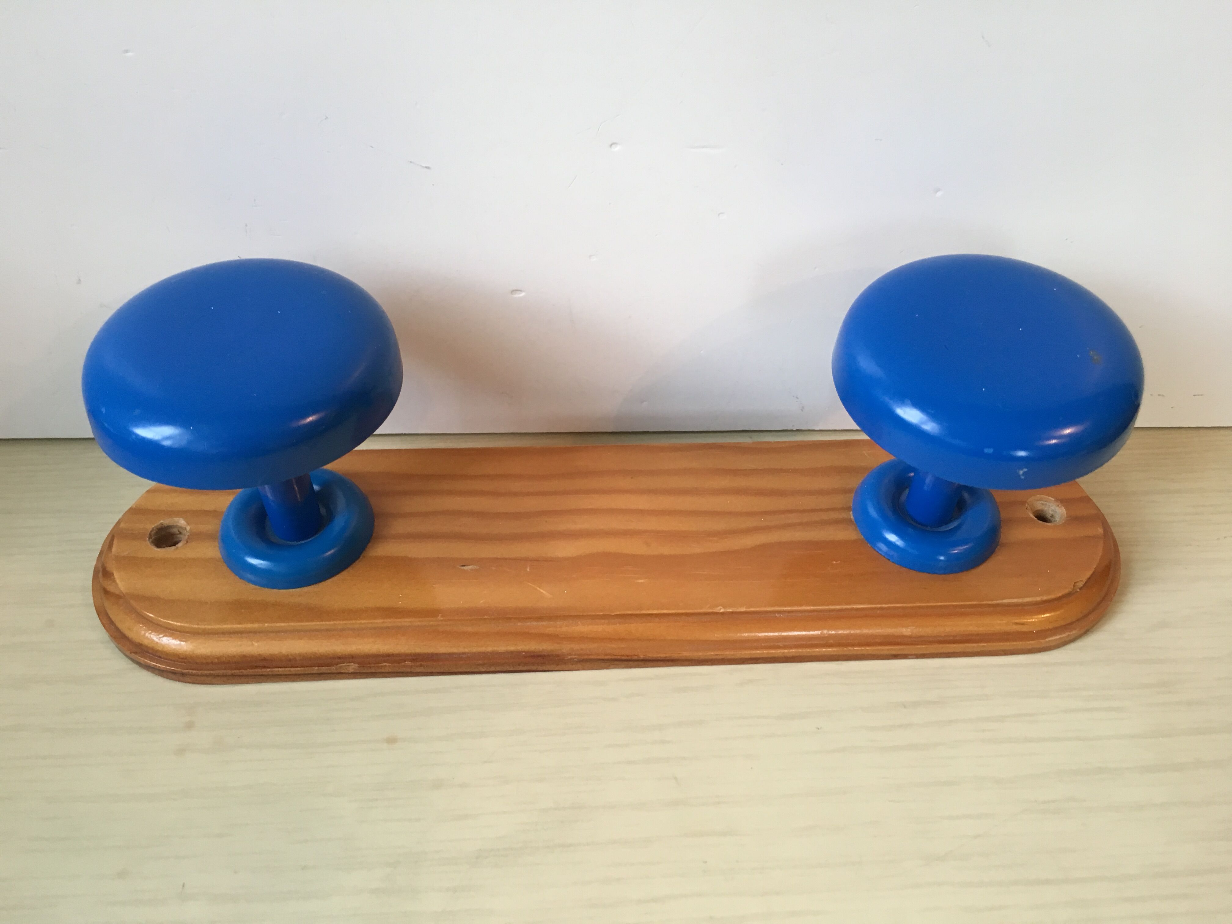 Portemanteau vintage bois et acier années 80