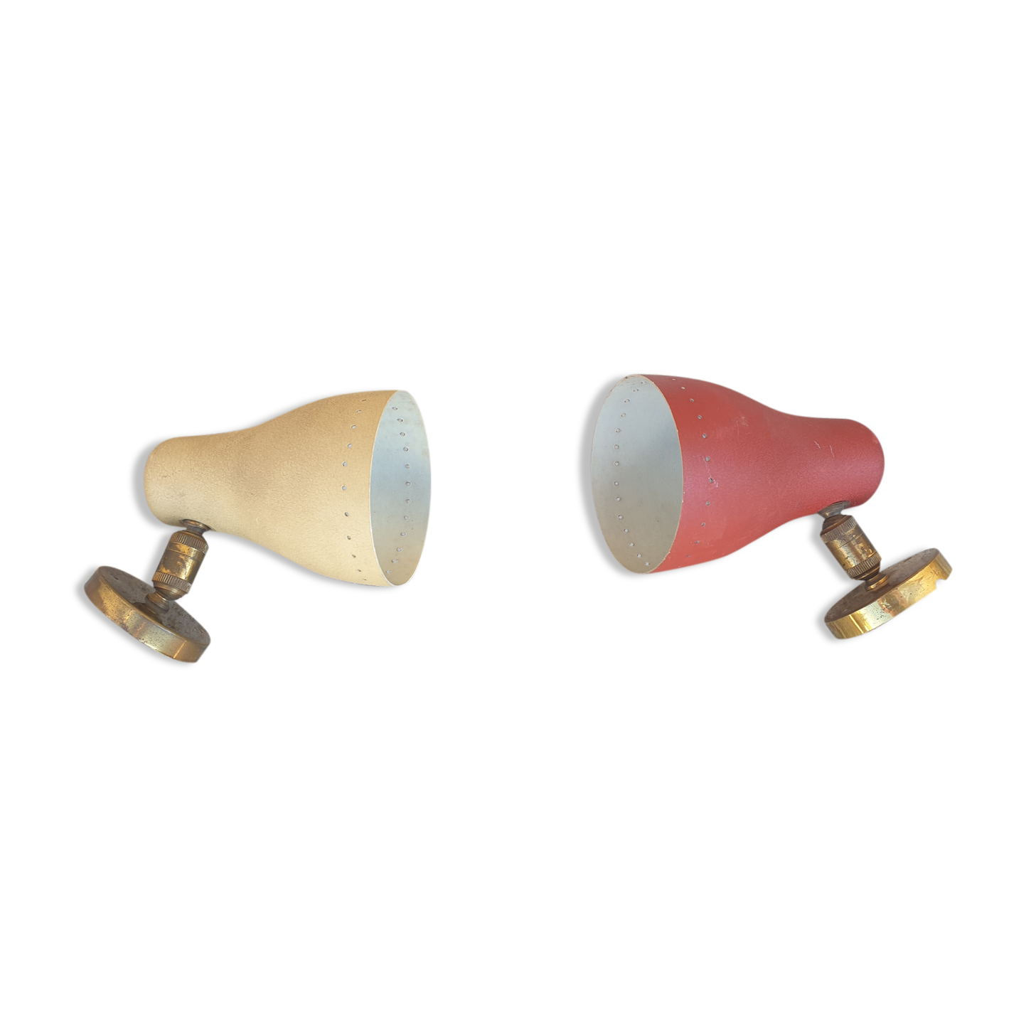 Pair of 50s casserole wall lamps