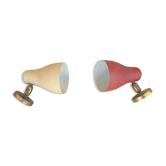 Pair of 50s casserole wall lamps