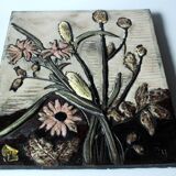 Ceramic Wall picture by Ruscha - handmade in the 70s - marked - vintage