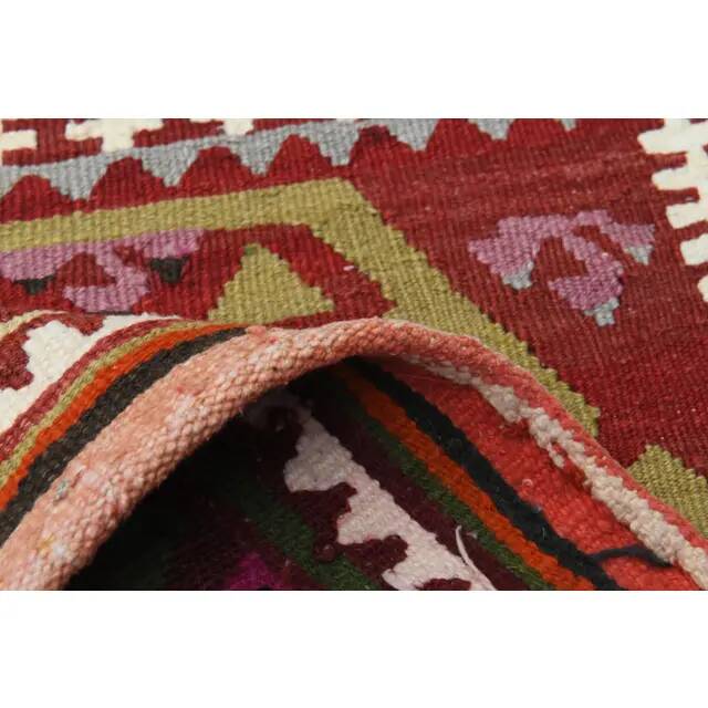 1970s Vintage Turkish Handmade Wool & Cotton White Runner Rug 47x222