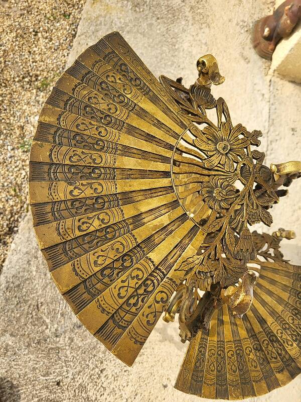 3-tier bronze napoleon iii pedestal table plant holder from the 19th century