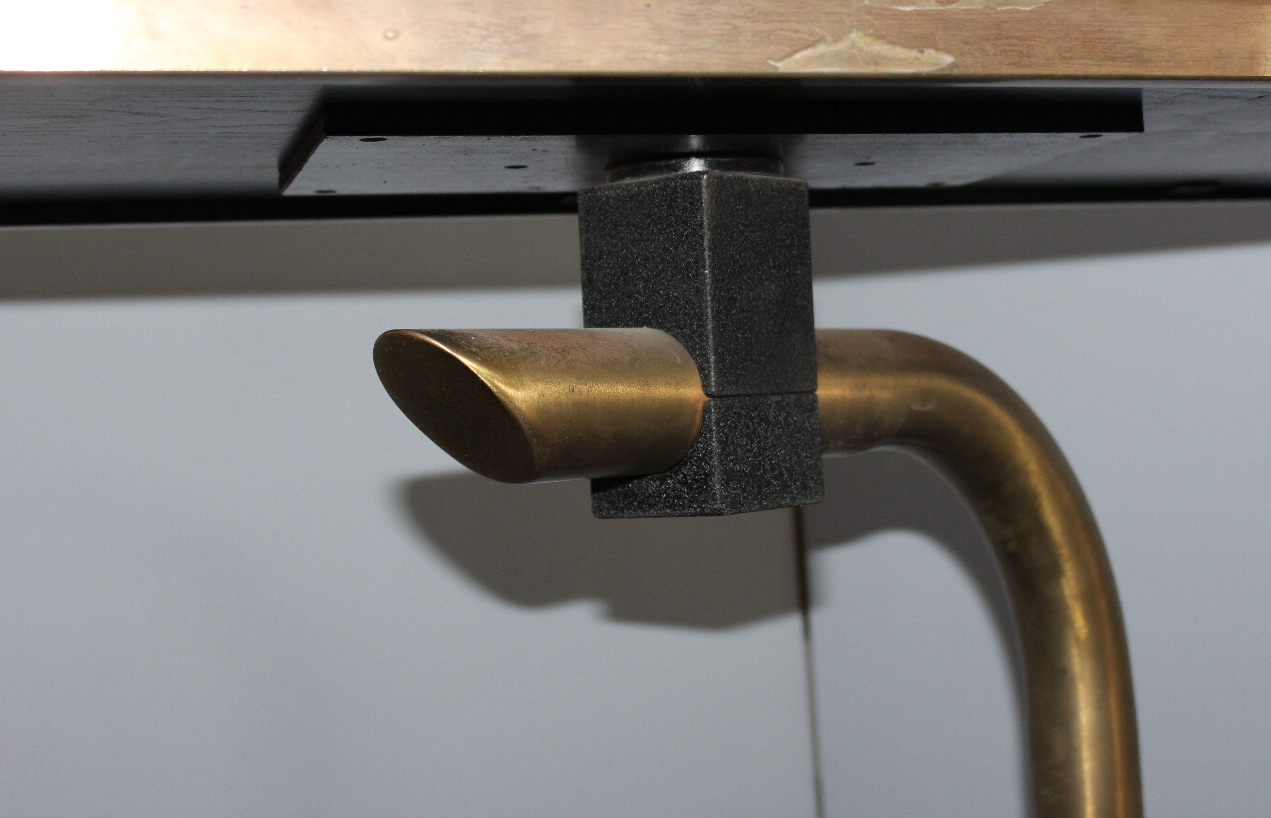 Italian brass and black laminated trolley