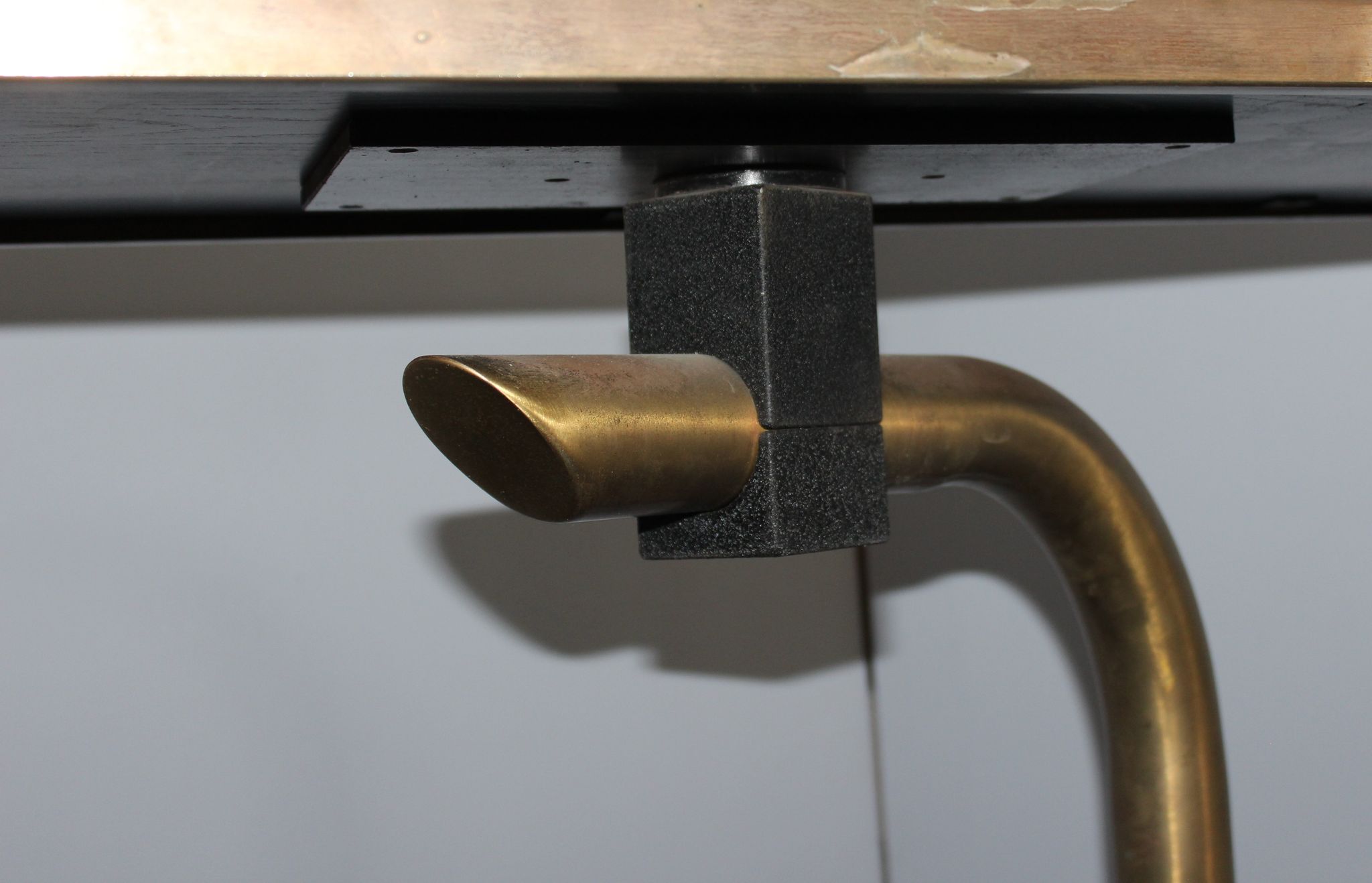 Italian brass and black laminated trolley
