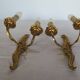 Pair of double wall lights in gilded bronze