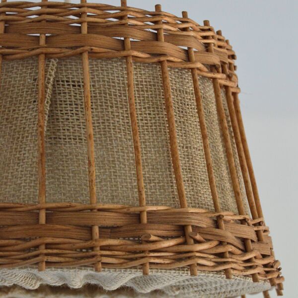 Suspension en toile de jute et rotin, 1970