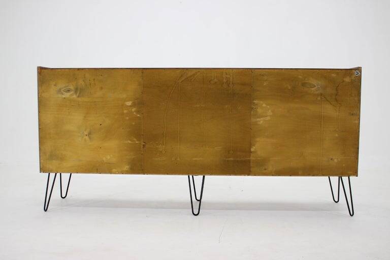 1960s Upcycled Danish Mid-Century Modern Teak Sideboard on Hairpin Legs