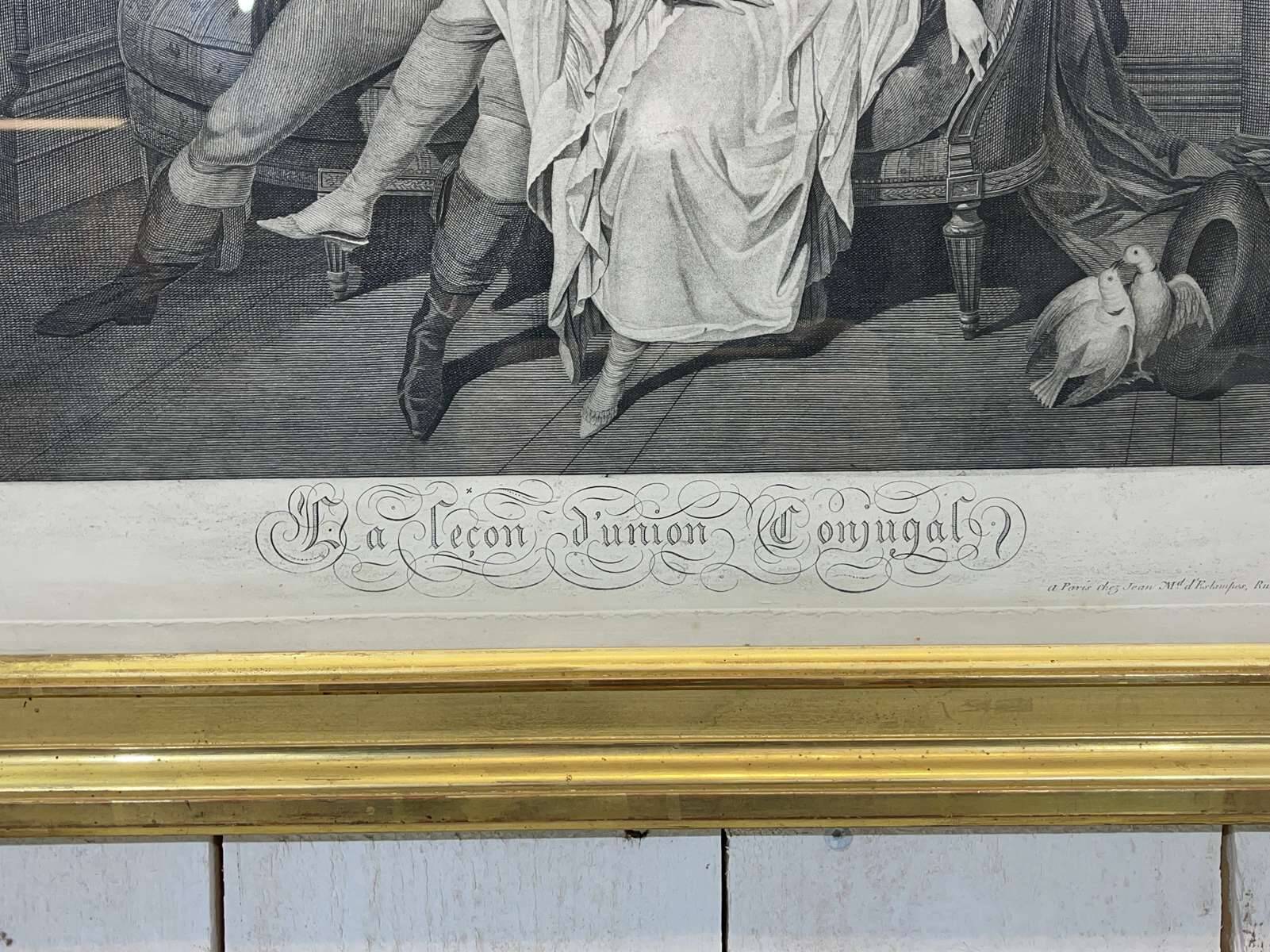 19th-century engraving after Boilly THE LESSON OF MARRIED UNION