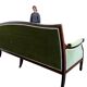 Canapé vintage vert mousse / chesterfield / canapé