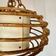 Suspension cage en rotin vintage