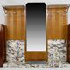Large Art Deco wardrobe in oak, marble and mahogany, circa 1925