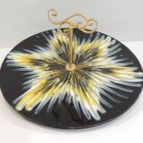 Vintage 70s black and yellow serving plate – Retro decorative plate