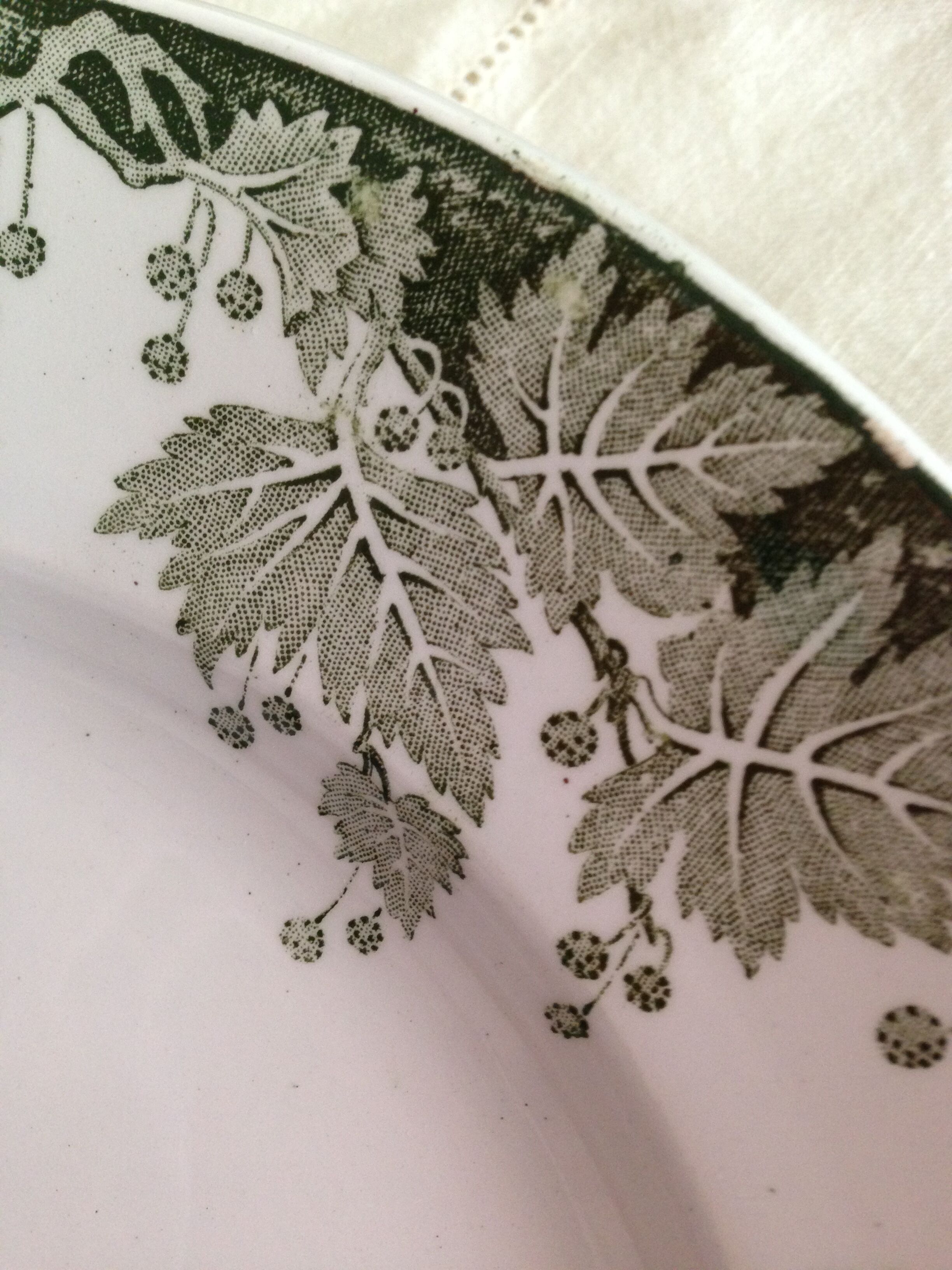 Dinner plates, model Platane, pottery St Amand and Hamage