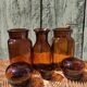 Trio de bocaux vintages style pots apothicaire