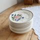 6 vintage flat plates faience Saint-Amand model Maurice – Flora decor