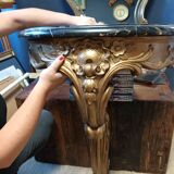 Console with mirror