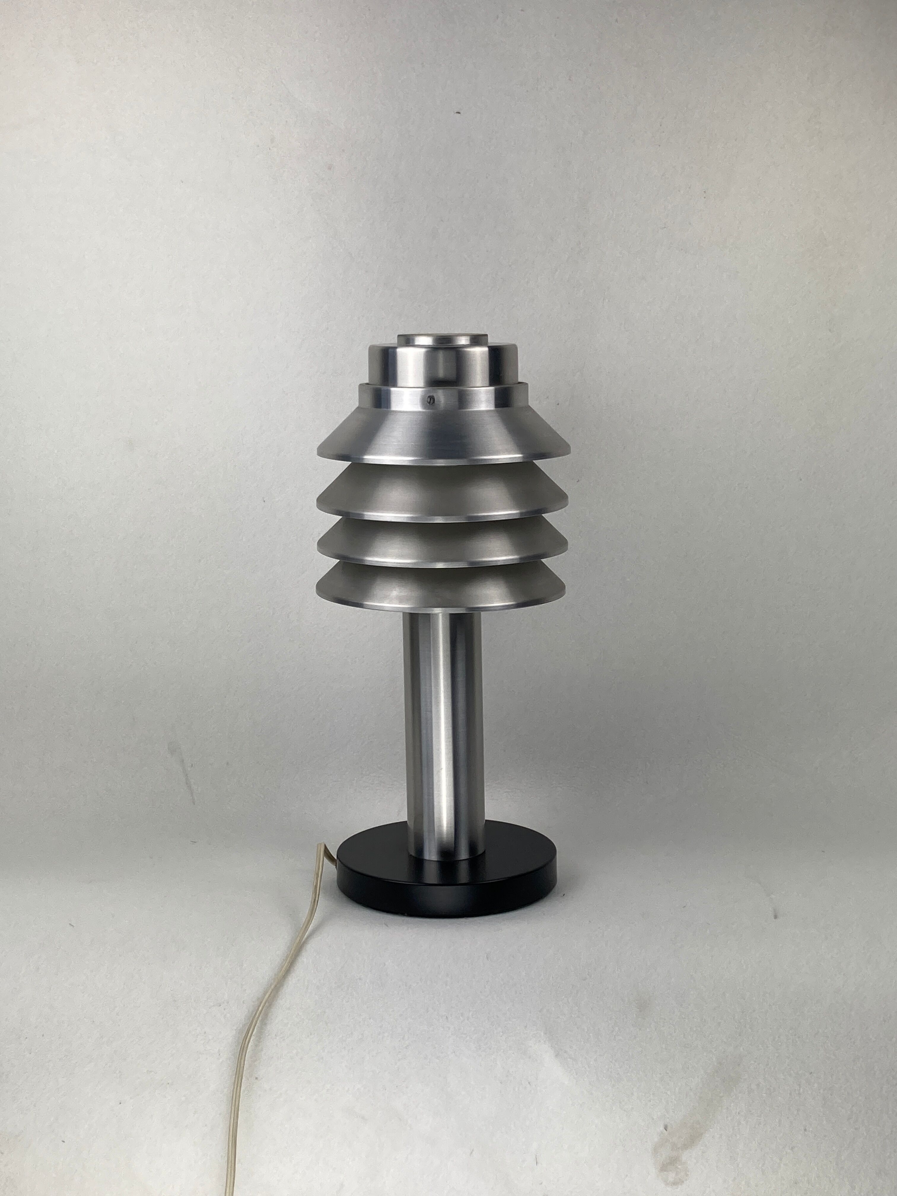 Space age aluminum mushroom dome lamp by Hans Agne Jakobsson for Markaryd, Sweden 1960s