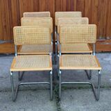 6 Mid-Century Modern Italian Marcel Breuer B32 Cesca Chairs