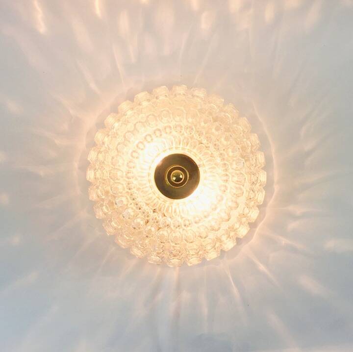 Large Mid-Century Bubble Glass Flush Mount/Ceiling Light by Helena Tynell for Limburg, Germany, 1960