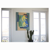 Large painting on banana canvas
