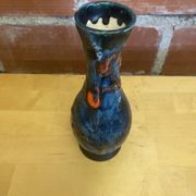 Vintage polychrome ceramic soliflore vase in the old style vallauris