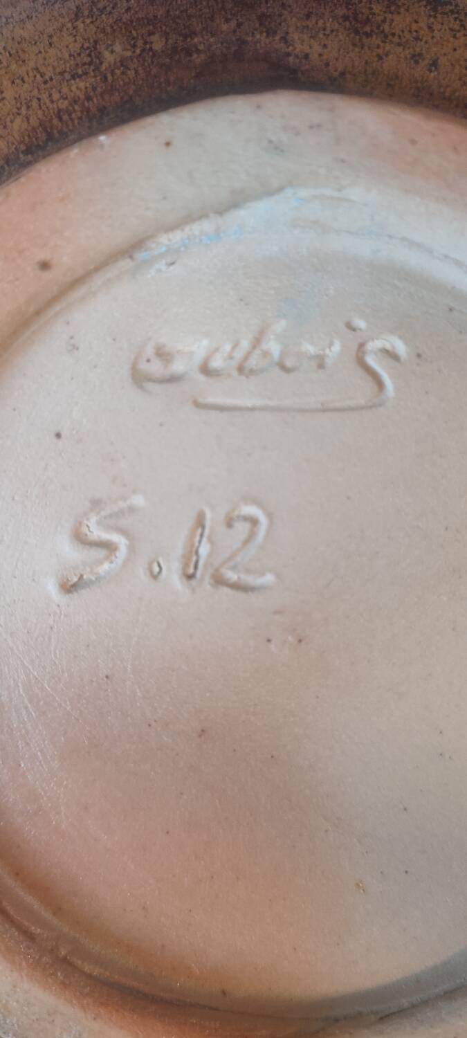 Child's plate signed Dubois stoneware from Bouffioulx