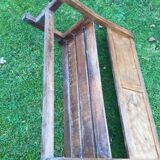 Wooden bench with back