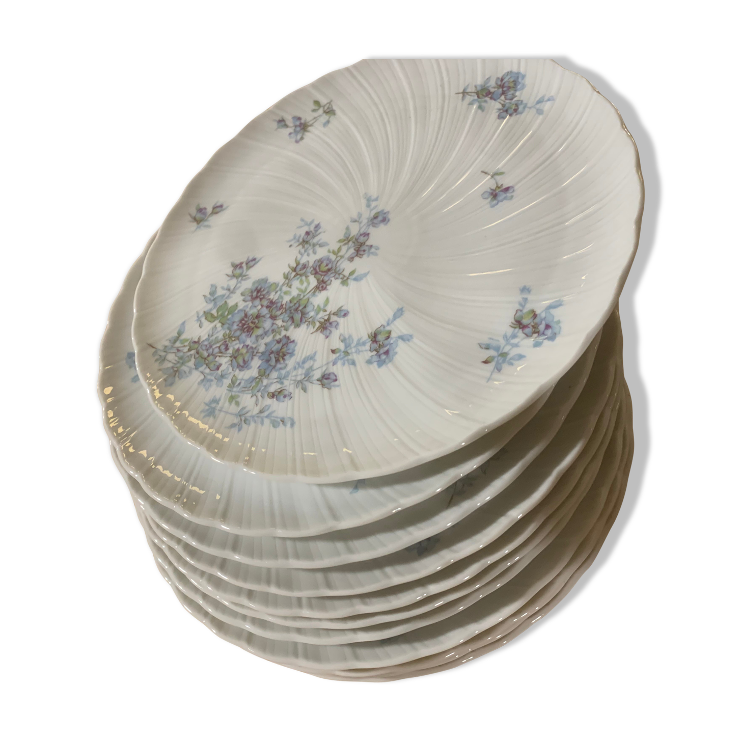 Set of 11 dessert plates Bernardaud Limoges model Gabrielle