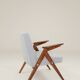 Vintage armchair Scandinavian design baby blue buckle