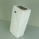 Vintage west german scheurich kosmos vase white glaze sputnik pattern model 263-31