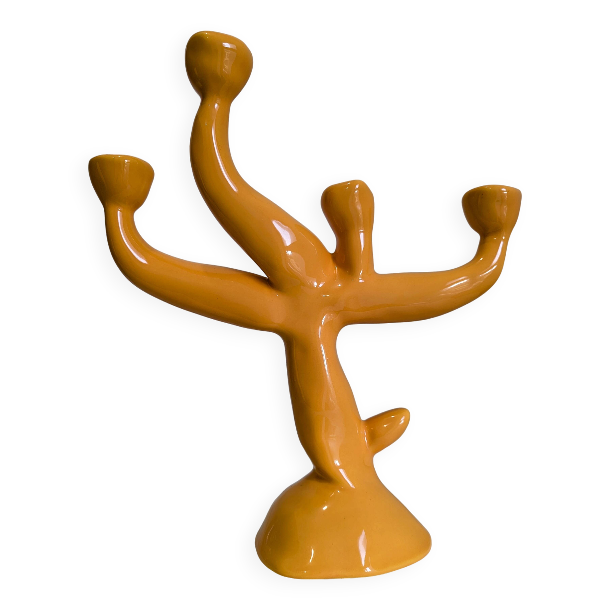 4-branch ceramic candle holder