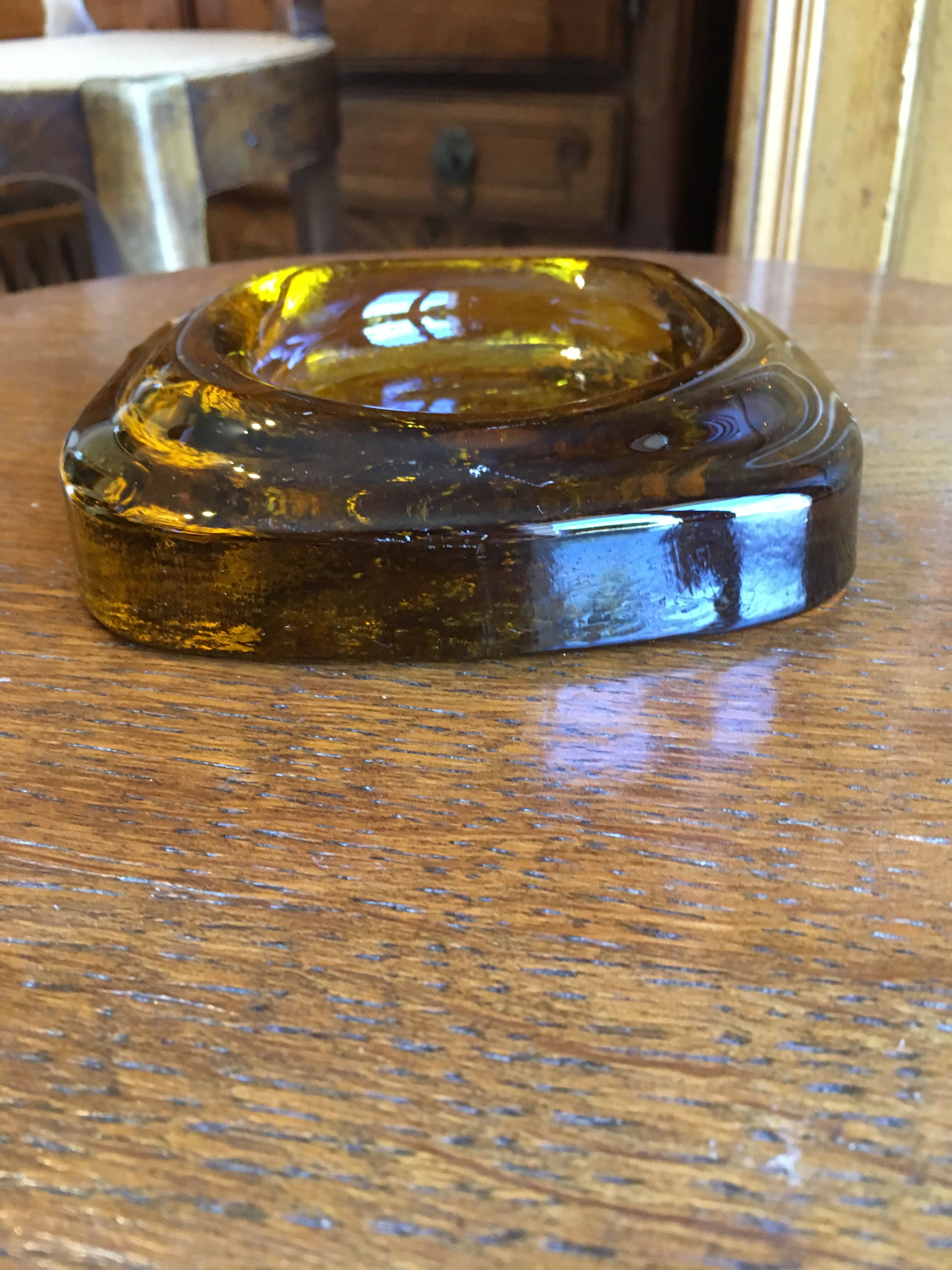 Old glass ashtray