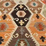 Geometric Mutlicolor Large Vintage Kilim Rug, 298x392Cm