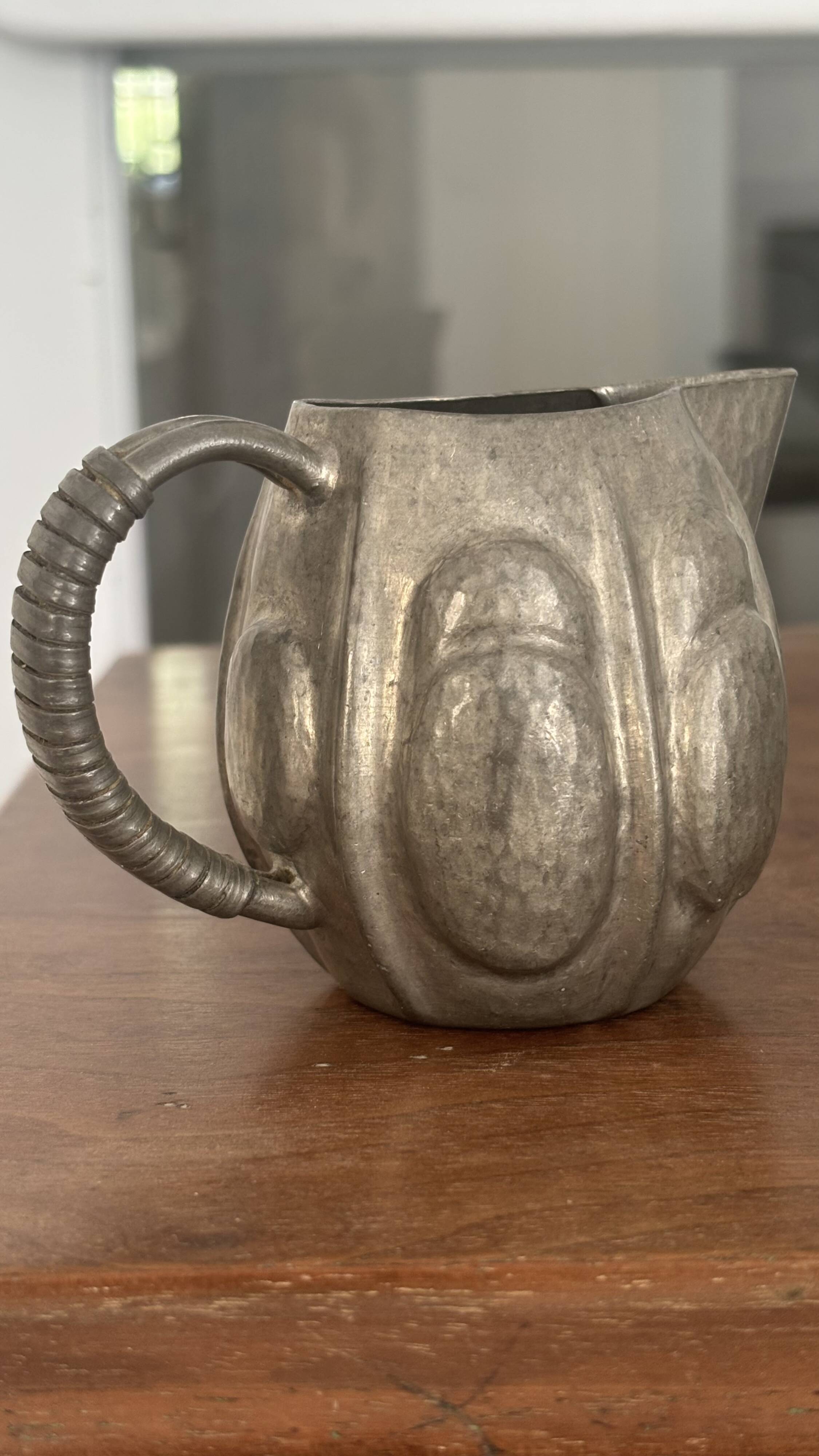 Pewter pitcher Chanal, Art Nouveau