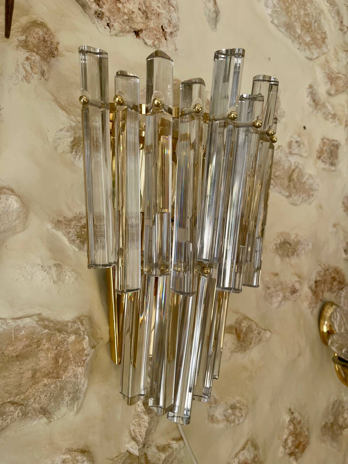 Venini murano glass wall light, Italy 1980s