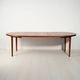 1960s Scandinavian round dining table in striped teak