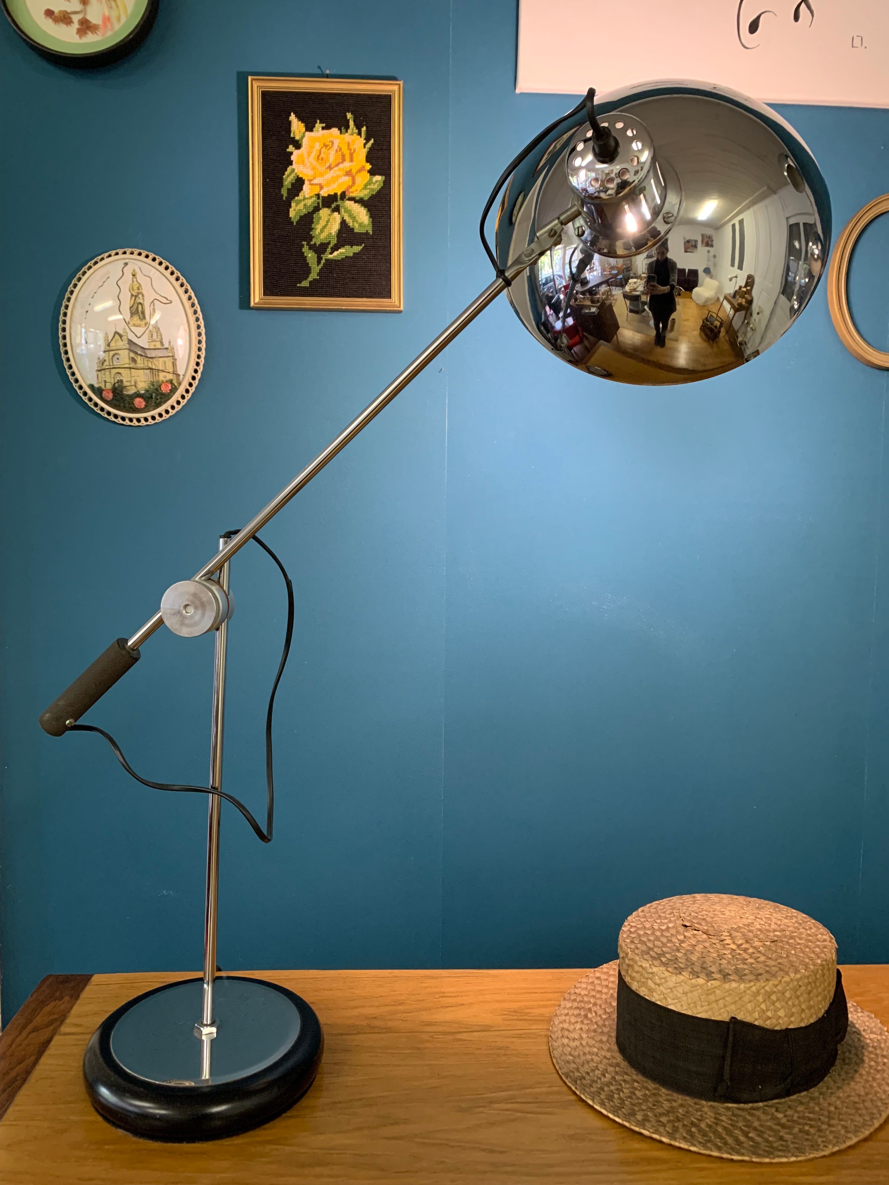 Lampe chromée Aluminor 1970