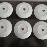 set of 6 dessert plates with cherry decoration - manuf l'hirondelle