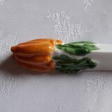 A set of 10 porcelain knife holders decorated "vegetables"