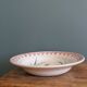 Antique deep dish with hand-painted rooster, Charolles earthenware